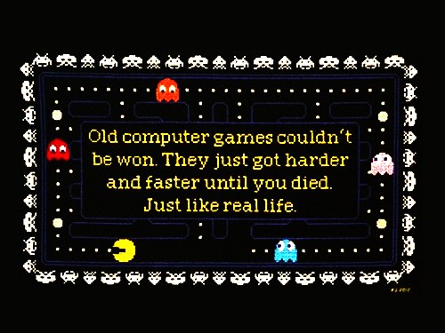 Old computer games slogan
